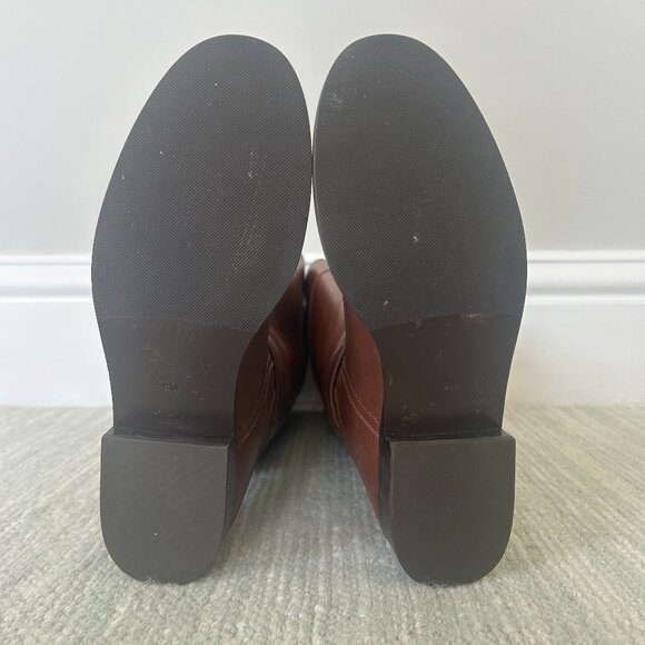 Tory Burch Adeline Riding Boots | Brown/Gold Size 8 - Picture 4 of 7